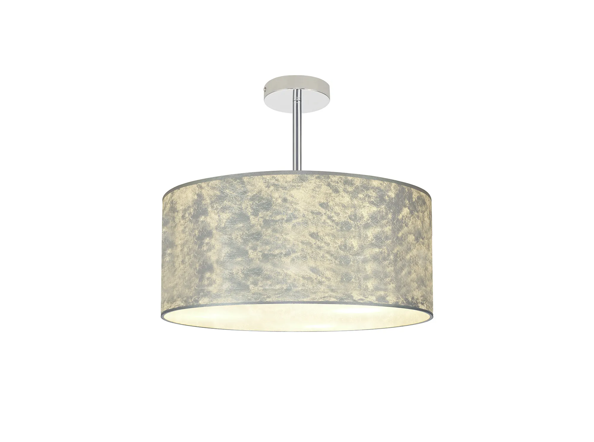 Baymont 50cm Semi Flush 3 Light Polished Chrome, Silver Leaf